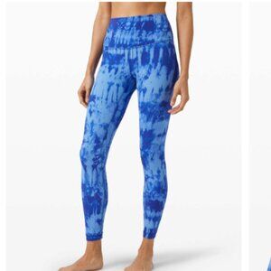 Lululemon Align Pant II 25" Game Day Blue Multi tie dye sz 6 Nulu